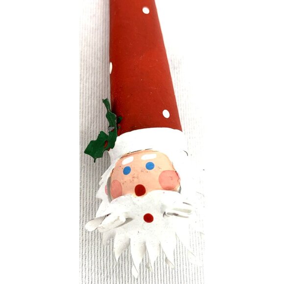 Dept 56 Metal Santa Ornaments Icicle Head Beard Christmas Longest 7" Lot Of 2 - Picture 4 of 7